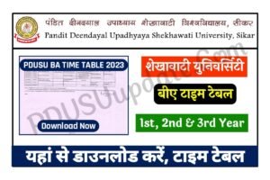 Shekhawati University BA Time Table 2023