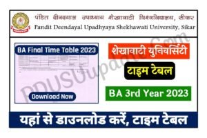 Shekhawati University BA final Year Time Table 2023