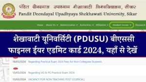 Shekhawati University BSC Final Year Admit Card 2024 | शेखावाटी यूनिवर्सिटी (PDUSU) बीएससी फाइनल ईयर एडमिट कार्ड 2024, यहाँ से देखें