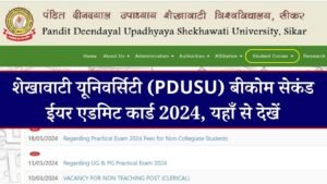 Shekhawati University B.Com 2nd Year Admit Card 2024 | शेखावाटी यूनिवर्सिटी (PDUSU) बीकोम सेकंड ईयर एडमिट कार्ड 2024, यहाँ से देखें